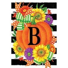 Pumpkin Splendor Monogram Flag B