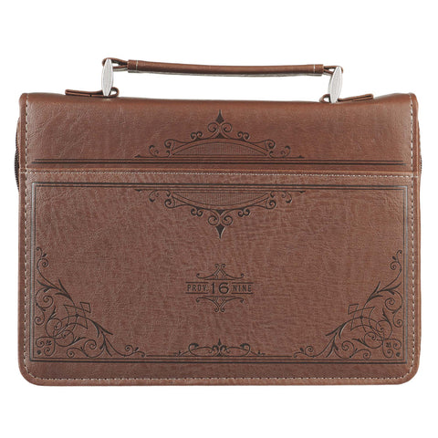 A Man's Heart Brown Faux Leather Bible Cover BBL675