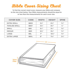 Bible Cover Sizing Chart