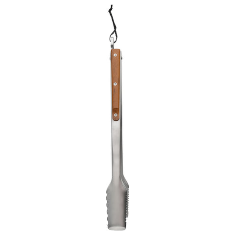 Traeger stainless steel bbq grilling tongs side view