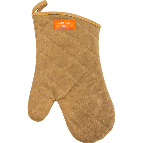 Traeger brown canvas BBQ grilling mitt