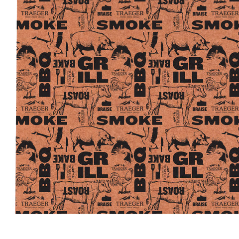 traeger Oren pink bbq butcher paper showing design
