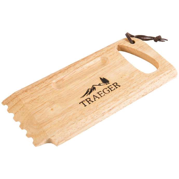 Traeger wooden grill grate scrape