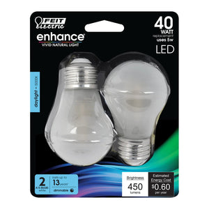 Daylight 2-Pack 40W Daylight A15 Enhance Filament LED Light Bulbs BPA1540W95CAFL2