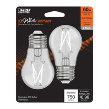 Soft White 2-Pack 60W White Filament LED Light Bulbs BPA15609