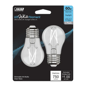 Daylight 2-Pack 60W White Filament LED Light Bulbs BPA15609