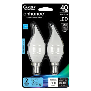 Daylight 40W Flame Tip Frost Enhance LED Light Bulbs