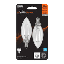 Soft White 2-Pack 40W LED White Filament E12 Torpedo Tip Light Bulbs BPCTC409