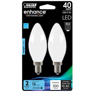 Daylight 2-Pack 40W Torpedo Tip Frost Enhance LED Light Bulbs BPCTF409