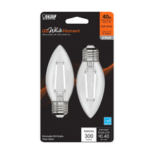 Soft White 2-Pack 40W LED White Filament E26 Torpedo Tip Light Bulbs BPETC409