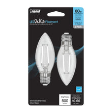Daylight 2-Pack 60W LED White Filament E26 Torpedo Tip Light Bulbs BPETC60927WFIL2