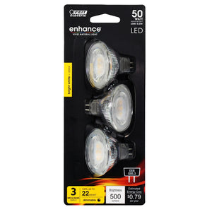 Bright White 3-Pack 50W MR16 Dimmable Enhance Reflector LED Light Bulbs BPEXN