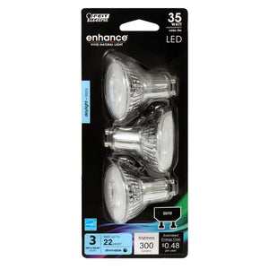 Daylight 3-Pack 35W MR16 GU10 Enhance Reflector LED Light Bulbs MR16GU109