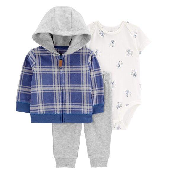 Baby Boys' 3-Piece Blue Plaid Little Jacket Set 1R527010-420