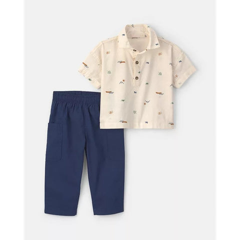 Baby Boy 2-Piece Adventure Short Sleeve Top & Pant Set 1V262410