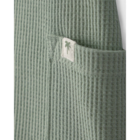 Baby Boy Waffle-Knit Sleeveless Romper - Green