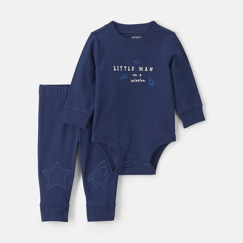 Baby Boy's 2-Piece Long-Sleeve Bodysuit & Pant Set 1W096910