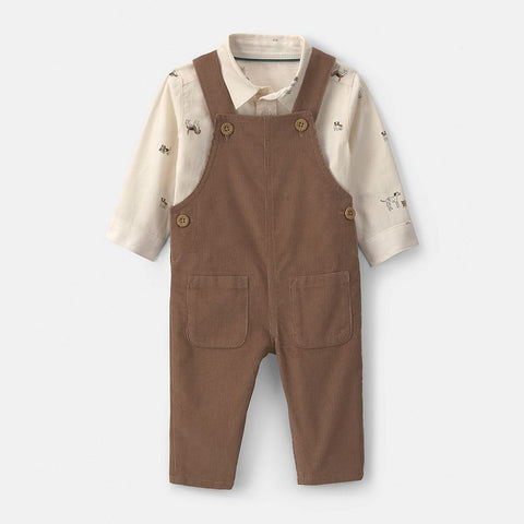 Baby Boy's 2-Piece Long Sleeve Overall & Shirt Set 1W099810