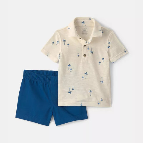 Baby Boy's 2-Piece Palm Tree Polo & Short Set 1V331410