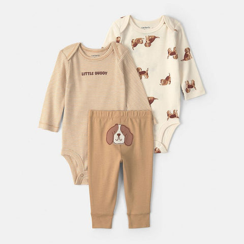 Baby Boy's 3-Piece Long-Sleeve Bodysuit & Pants Set 1W124010
