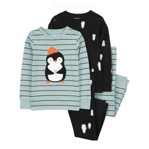 Baby Boys' 4-Piece Penguin 100% Snug Fit Cotton Pajamas R492810