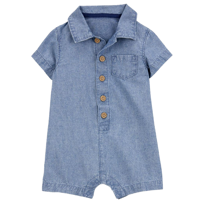 Baby Boy's Chambray Polo Romper 1S470510