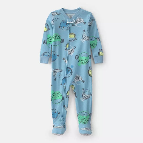 Baby Boy's Cotton 2-Way Zip Pufferfish Pajamas 1V365110