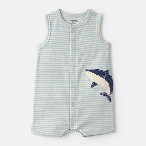 Baby Boy's Striped Shark Romper 1V659910