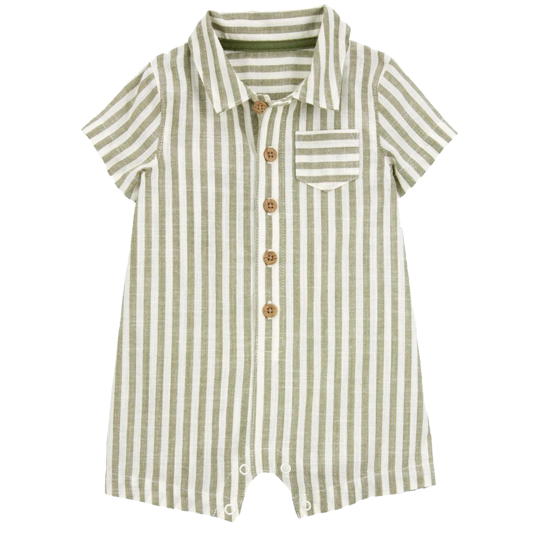 Baby Boy's Striped Short-Sleeve Romper 1S470310