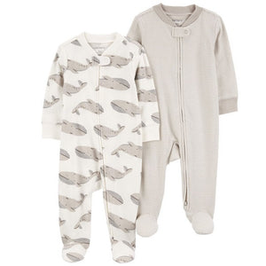 Baby Boys' 2-Pack Gray Whale Sleepers 1R067210-020