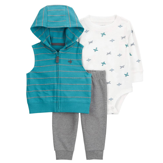 Baby Boys' 3-Piece Airplane Little Vest Set 1R982910