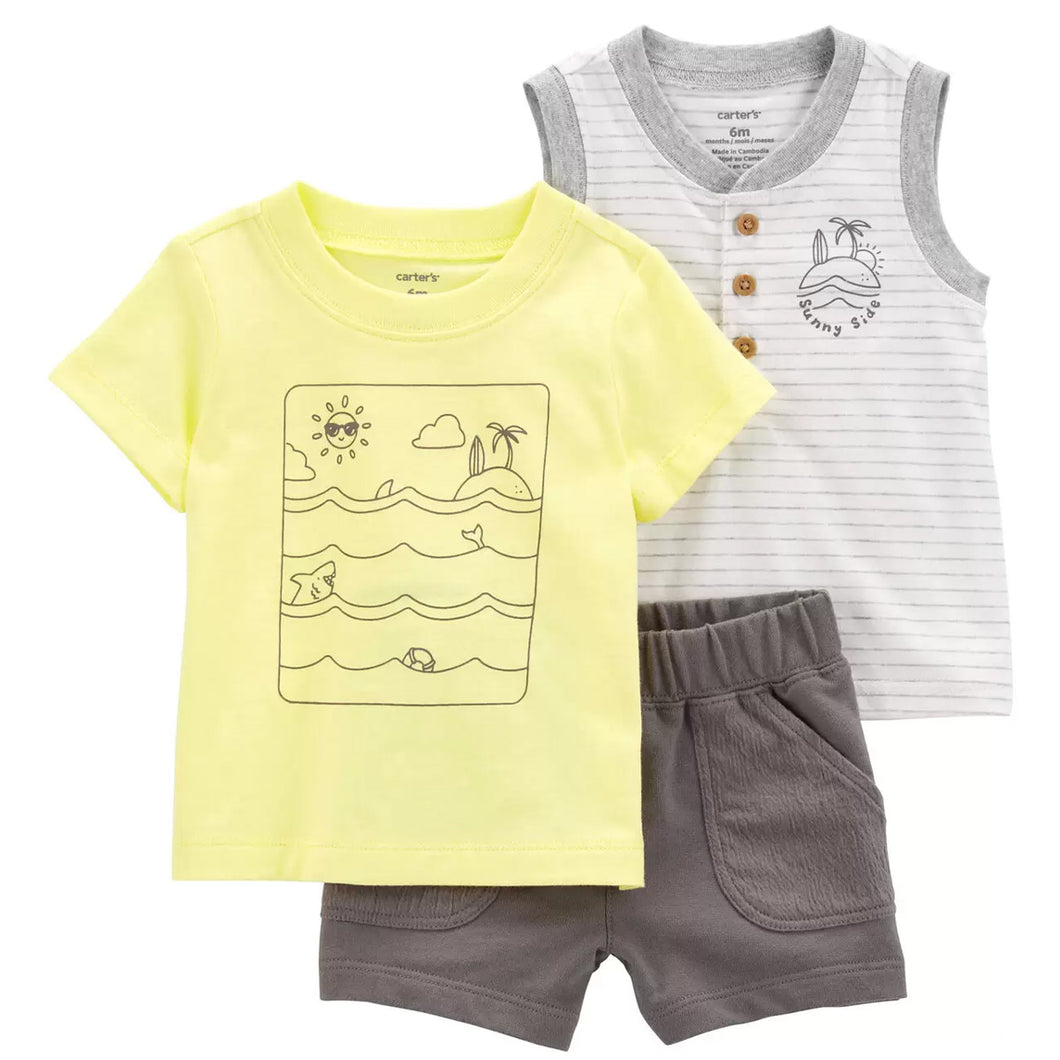 Baby Boys' 3-Piece Ocean Print Outfit Set 1R019410