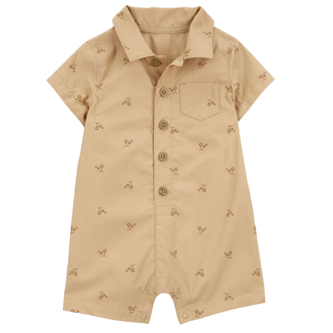 Baby Boys' Tan Button-Front Romper 1S470610