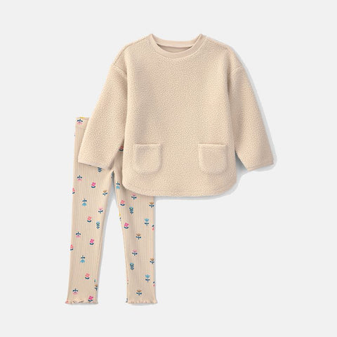 Baby Girl's 2-Piece Floral Fleece Sweatshirt & Pants Set 1V913010