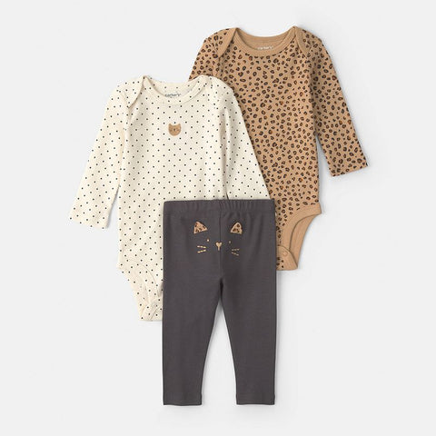 Baby Girl's 3-Piece Long-Sleeve Bodysuit & Pants Set 1W123710