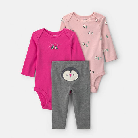 Baby Girl's 3-Piece Long-Sleeve Bodysuit & Pants Set 1W124510