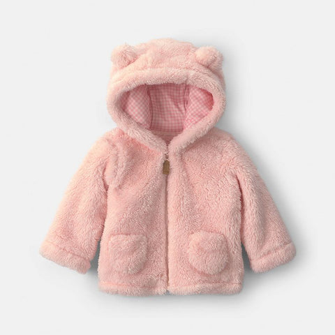Baby Girl's Bear Teddy Fleece Zip-Up Hoodie 1W101710