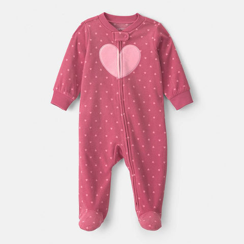 Baby Girl's Fleece 2-Way Zip Sleep & Play Pajamas 1W114010