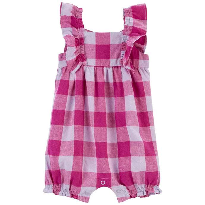 Baby Girl's Pink/Purple Plaid Romper 1R010010