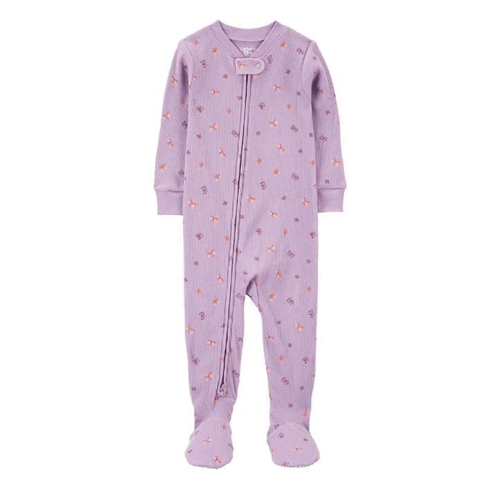 Baby Girls' 1-Piece Butterfly Thermal Footie Pajamas 1R935510