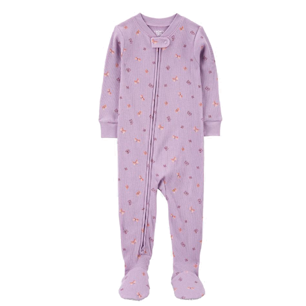 Baby Girls' 1-Piece Butterfly Thermal Footie Pajamas 1R935510