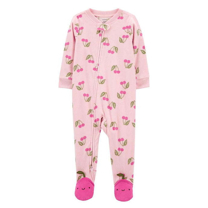 Baby Girls' 1-Piece Cherry Fleece Footie Pajamas R313110