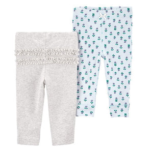 Baby Girls' 2-Pack Gray Floral Leggings 1R037610-999