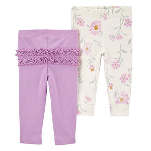 Baby Girls' 2-Pack Purple Floral Leggings 1R037510-500 