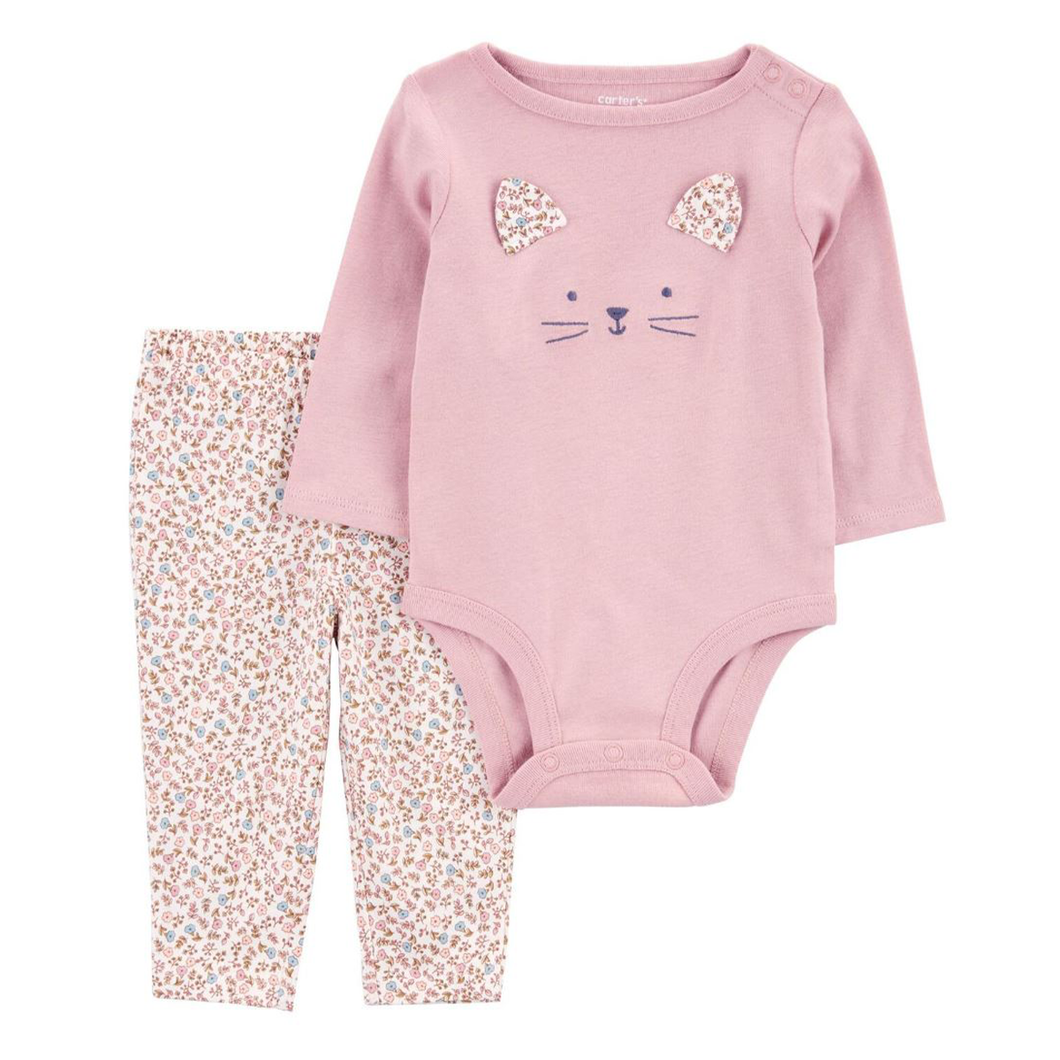 Baby Girls' 2-Piece Cat Bodysuit Pant Set 1R965810