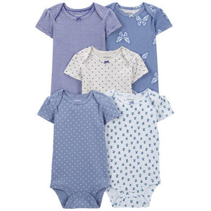 Baby Girls' 5-Pack Butterfly Short-Sleeve Body suits 1R036110