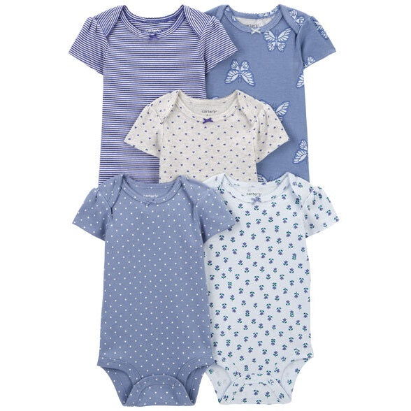 Baby Girls' 5-Pack Butterfly Short-Sleeve Body suits 1R036110