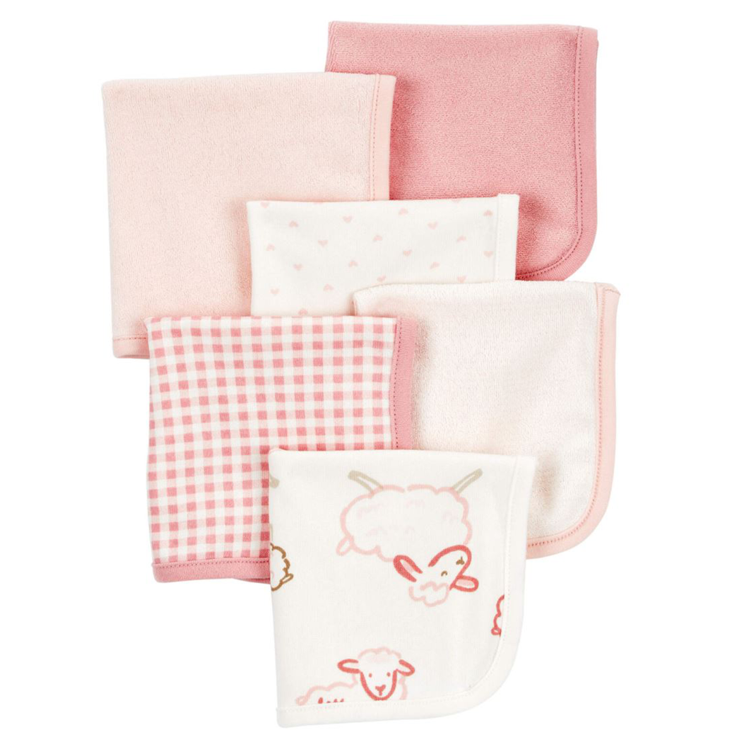 Baby Girls' 6-Pack Pink Wash Cloths 1R039510