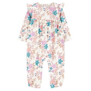 Baby Girls' Floral Jersey Long-Sleeve Jumpsuit 1R967210