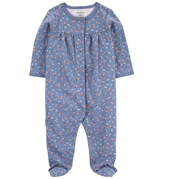 Baby Girls' Blue Floral Sleeper 1R032210-420